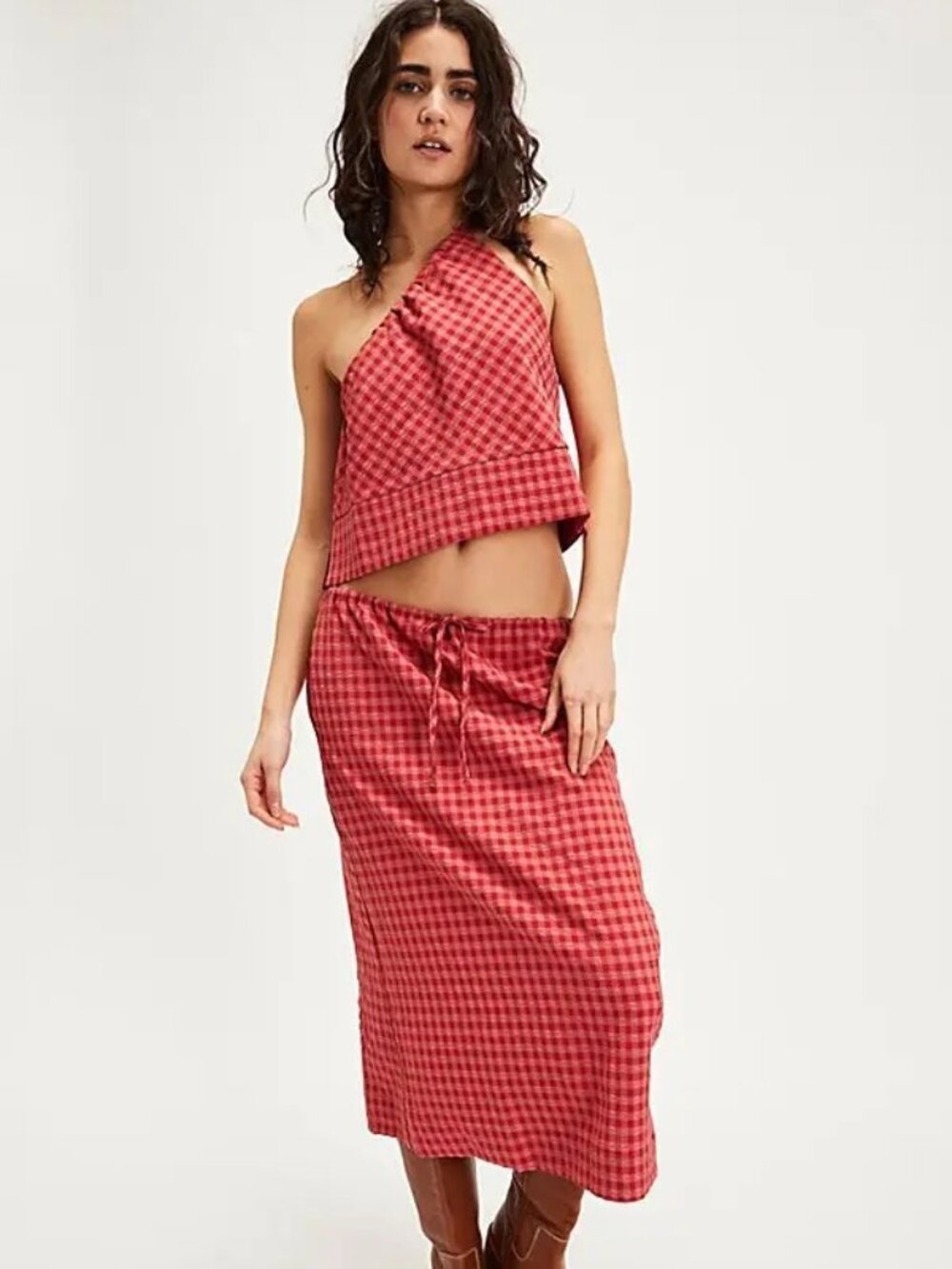 Free People Harper Plaid Set